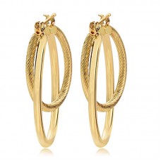 2018 High Quality and New Fashion Gold Plated Stainless Steel Hoop Earrings For Women