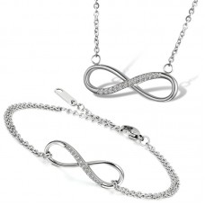 Women's Charm Stainless Steel Silver Infinity Symbol Elegant Jewelry Engagement Gift - JS020