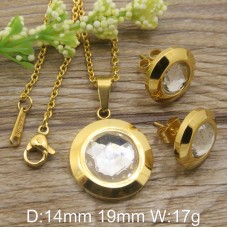 Different colors New Fashion Jewelry Stainless Steel Pendants Earrings Set for Women - JS057