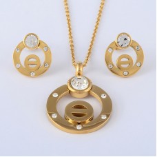 Christmas gift Fashion Jewelry Sets stainless steel set for woman for girl  Earrings and pendant - JS076