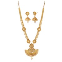 Exquisite Long Haram Rani Mala Kundan Stainless Steel Necklace Set For Women