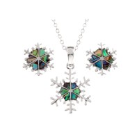 Stainless Steel Jewelry Set Butterfly Pendant and Earrings - JS439