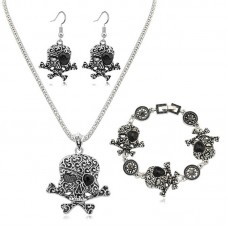 Stainless Steel new creative skeleton necklace jewelry set Halloween classic fashion women top designer quality ornament set - JS334