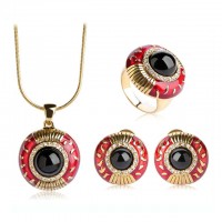 Personality Rhinestone Halloween Party Eye Shape Jewelry Sets Punk Bijoux For Women - JS368