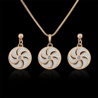 Christmas Gift Jewelry set hot sale white sapphire necklace & antique earrings - JS374