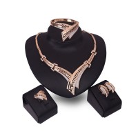 Stainless steel rose gold color big costume jewelry sets - JS493