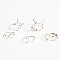 2018 New Fashion Set of 5 geometric rings