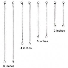 8 Pcs Stainless Steel Necklace Bracelet Extender Chain Set 4 Different length: 6" 4" 3" 2"