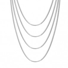 Stainless Steel Round Snake Chain Necklace,Set of 4