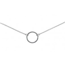 Womens Stainless Steel Circle Choker Necklace