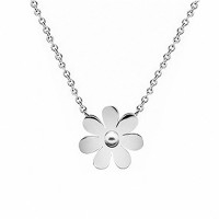 Womens Girls Fashion Stainless Steel Vintage Daisy Flower Pendant Necklace