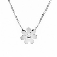 Womens Girls Fashion Stainless Steel Vintage Daisy Flower Pendant Necklace