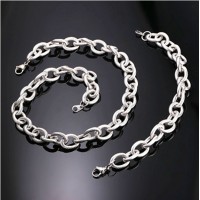 Chunky Necklace Stainless Steel/Black Gun Plated