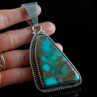 Silver Vintage Stone Pendant - N1035