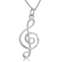 Modern Treble Clef Pendant - N1037