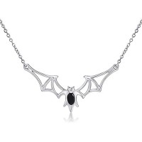 Stainless steel Gothic Vampire Bat Pendant Necklace Jewelry for Women