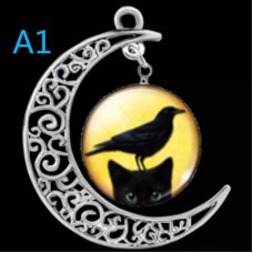 Fashion Halloween jewelry Necklaces for women  cat Pendant Necklaces 