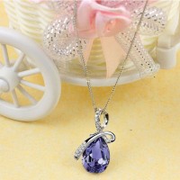 Necklace Odeer 2017 Women Lady Rhinestone Chain Crystal Necklace Pendant Jewerly Fashion Gift for Thanksgiving Day 