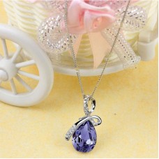 Necklace Odeer 2017 Women Lady Rhinestone Chain Crystal Necklace Pendant Jewerly Fashion Gift for Thanksgiving Day 