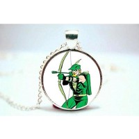 Fashion Justice League Green Arrow Pendant Necklace Glass Photo Cabochon Necklace Christmas gift