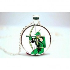 Fashion Justice League Green Arrow Pendant Necklace Glass Photo Cabochon Necklace Christmas gift