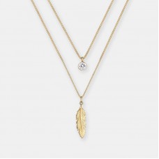 2017 New Gold-Plated Swarovski Crystal Feather Necklace