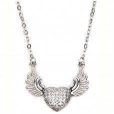 2017 Factory New Arrival Heart with Wings Design Stainless Steel Necklace