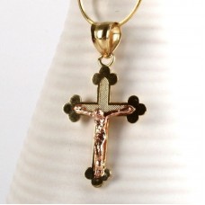 Hot sale oxidization resistant gold plated stainless steel crucifix pendant necklace