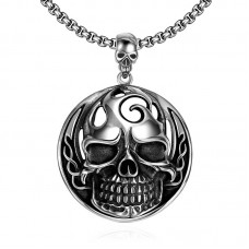 Men's Stainless Steel Skull Pendant Necklace - N688