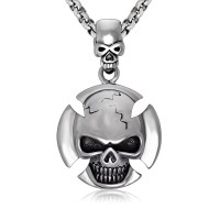 Men's Stainless Steel Skull Pendant Necklace - N695