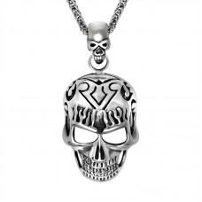 Men's Stainless Steel Skull Pendant Necklace - N696