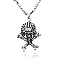 Men's Stainless Steel Skull Pendant Necklace - N710