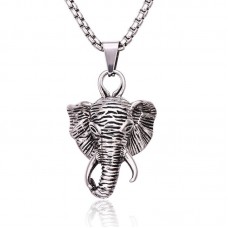 Men's Stainless Steel Elephant Pendant Necklace - N715