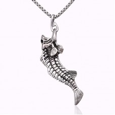 Men's Stainless Steel Fish Pendant Necklace - N717