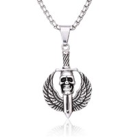 Men's Stainless Steel Skull Pendant Necklace - N718