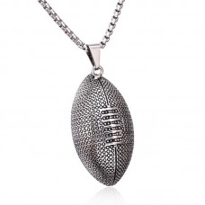 Men's Stainless Steel America Football Pendant Necklace - N719