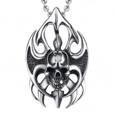 Men's Stainless Steel Skull Pendant Necklace - N726