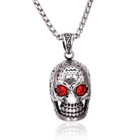 Men's Stainless Steel Skull Pendant Necklace - N728