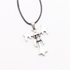 Men's Stainless Steel Skull Cross Pendant Necklace - N740