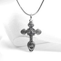 Eastern Orthodox Crucifix Stainless Steel Pendant Necklace- N983