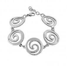 Silver-tone Alloy Metal Dragon Bracelet-B555