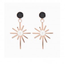 Gold Star Moon Stainless Steel Earrings - E747