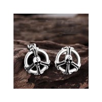 Gold Star Moon Stainless Steel Earrings - E752