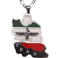 Iran Flag Map stainless steel pendant necklace