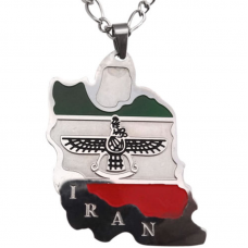 Iran Flag Map stainless steel pendant necklace