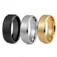  Stainless Steel Rings for Men Wedding Ring Cool Simple Band 8 MM 3 Pcs A Set