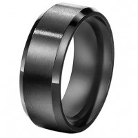 8mm Stainless Steel Black Rings Wedding Bands for Womens & Mens