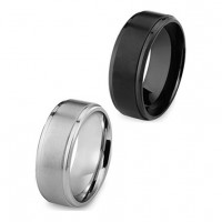 Stainless Steel 8MM Mens Ring Matte Finish Polished Wedding Engagement Band 2 Pcs Size 8-13