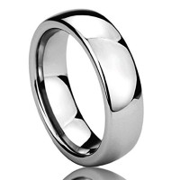 8MM Stainless Steel Mens Womens Rings Brushed Center Domed Comfort Fit Classy