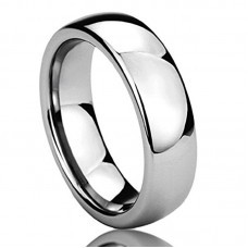 8MM Stainless Steel Mens Womens Rings Brushed Center Domed Comfort Fit Classy